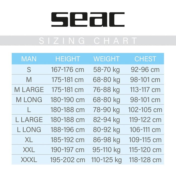 Combinaison de plongée Space Man 5mm Longue M Seac 1-115-M LONG