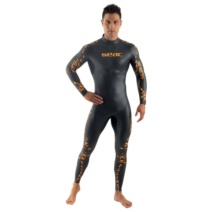 Combinaison Energy Homme 2mm Noir-Orange XXXXL Seac 1-49-XXXXL