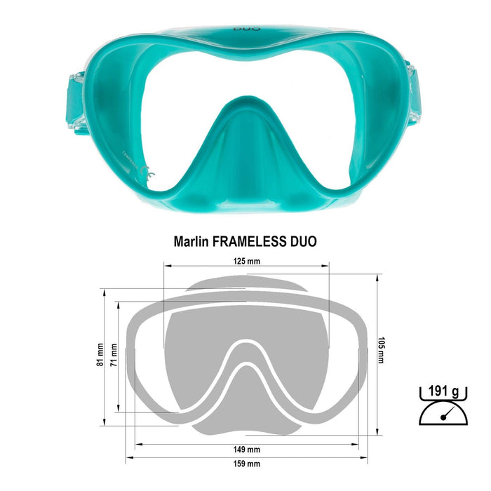 Masque de plongée Frameless Duo Vert Marlin 117427
