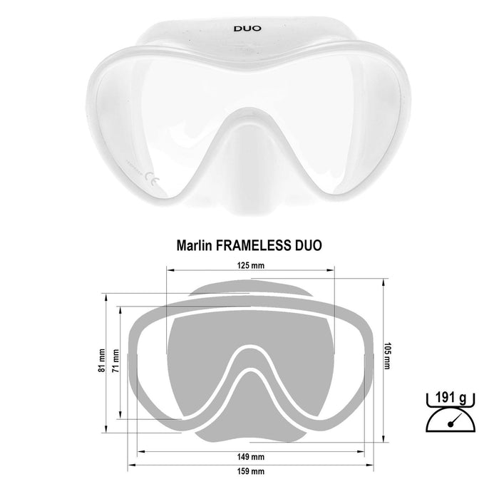 Masque de plongée Frameless Duo Blanc Marlin 117428