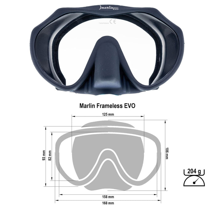 Masque de Snorkeling Frameless Evo Bleu Foncé Marlin 117440