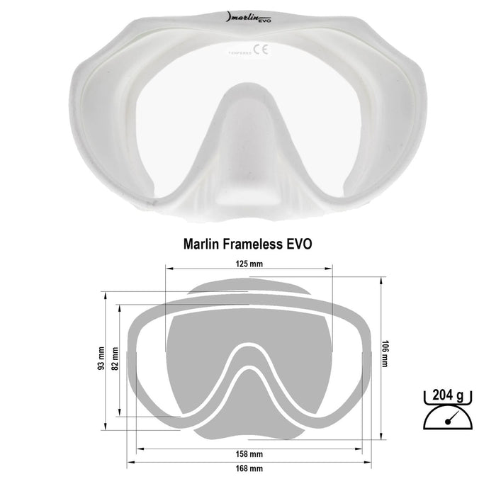 Masque de Snorkeling Frameless Evo Blanc Marlin 117441