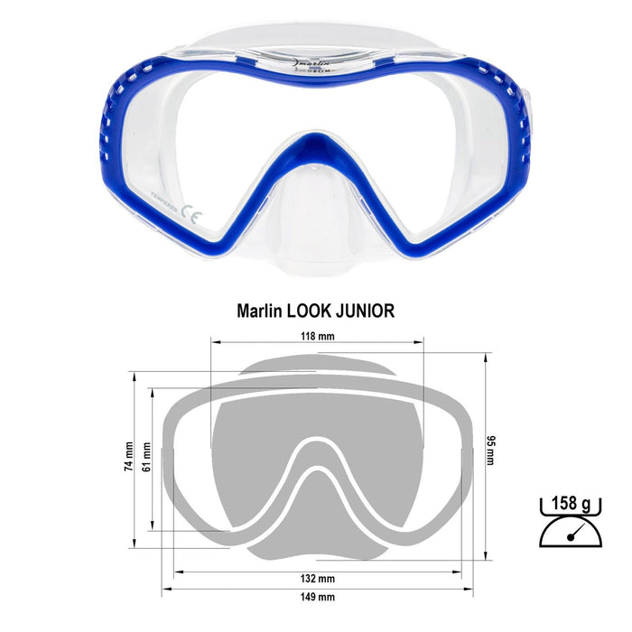 Masque de snorkeling Look Enfants Bleu-Transparent Marlin 117442