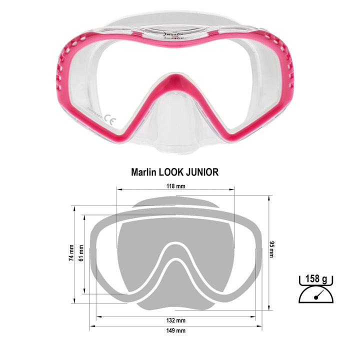 Masque de snorkeling Look Enfants Rose-Transparent Marlin 117443