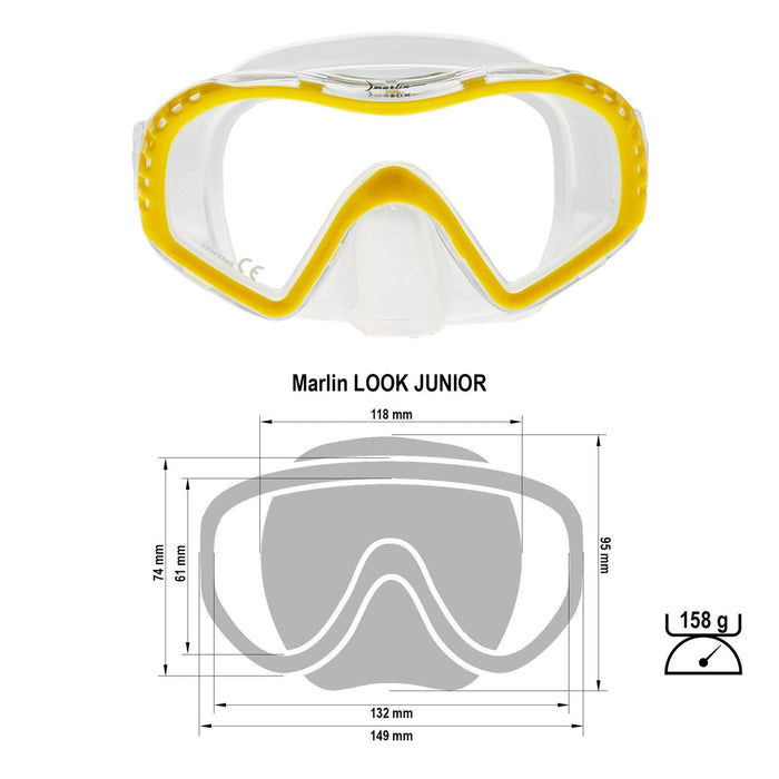 Masque de snorkeling Look Enfants Jaune-Transparent Marlin 117444