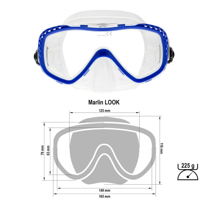 Masque de plongée Look Bleu-Transparent Marlin 117445