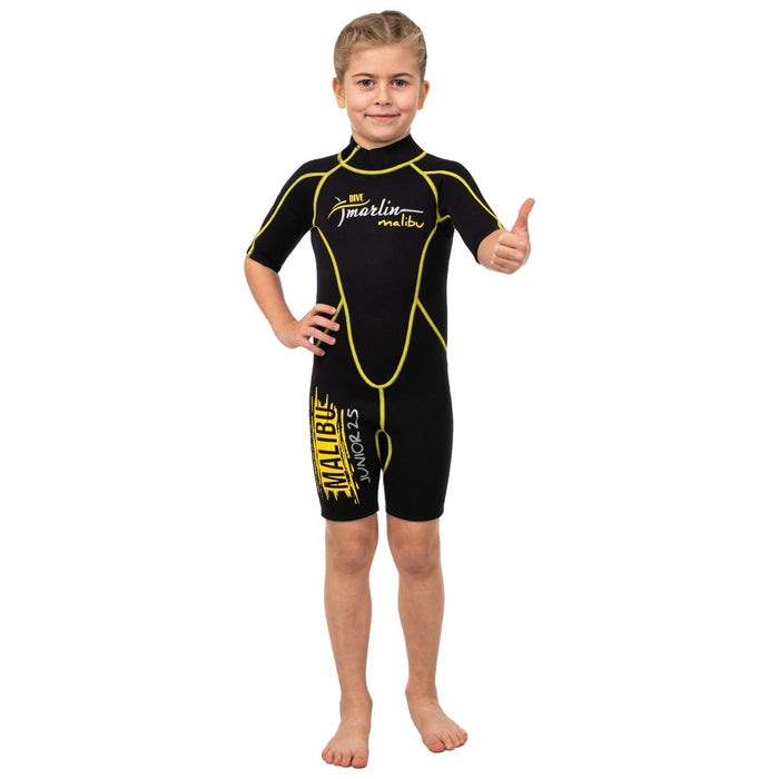 Combinaison shorty de snorkeling Malibu enfants 2,5mm noire-jaune taille S Marlin 117629