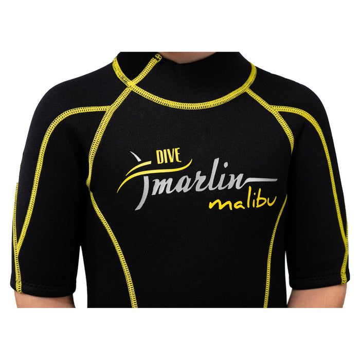 Combinaison shorty de snorkeling Malibu enfants 2,5mm noire-jaune taille S Marlin 117629