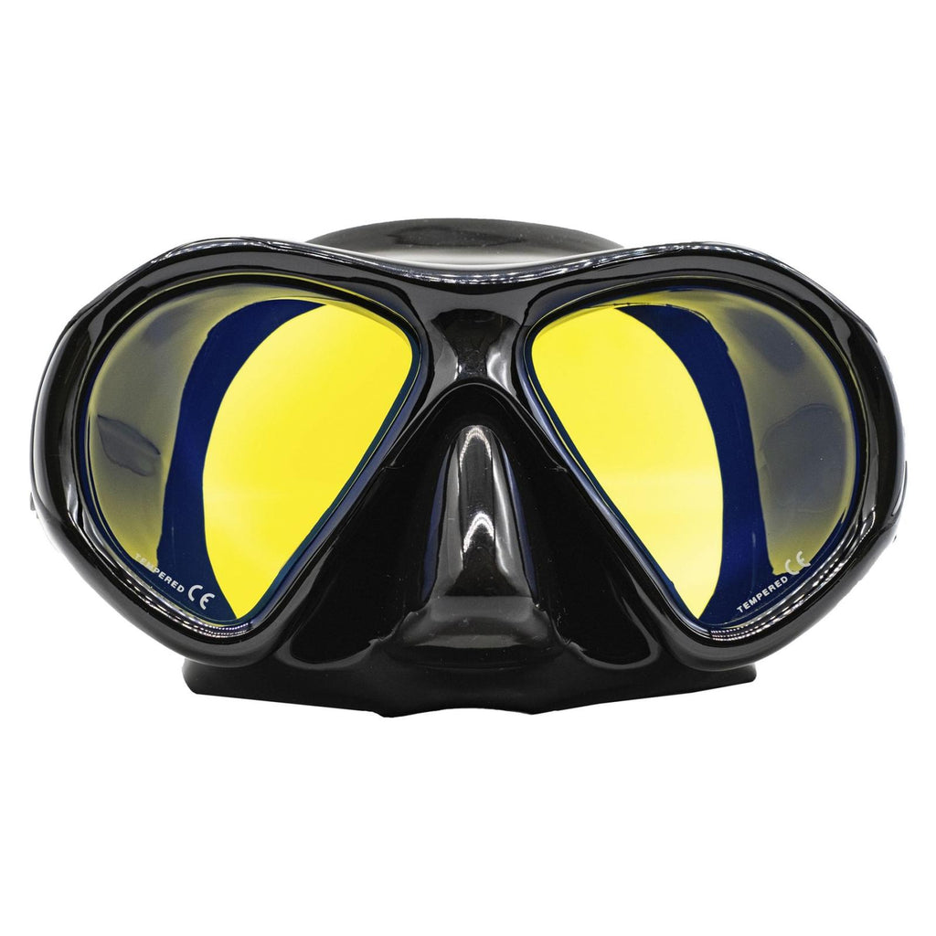 Masque de chasse sous-marine Superba noir avec verres jaunes miroités Marlin 117848