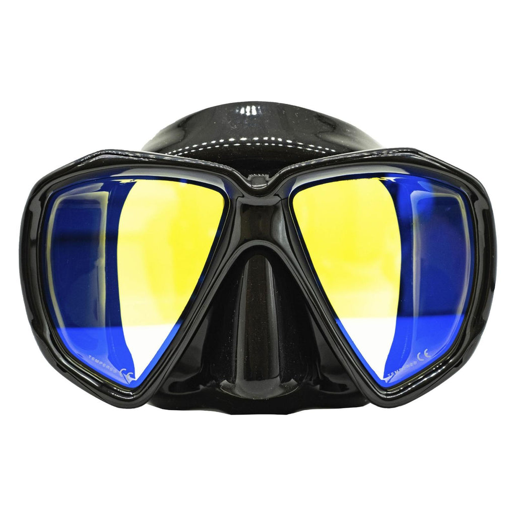Masque de chasse sous-marine Turbo noir avec verres jaunes miroités Marlin 117849