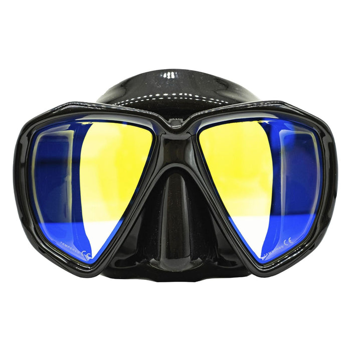 Masque de chasse sous-marine Turbo noir avec verres jaunes miroités Marlin 117849