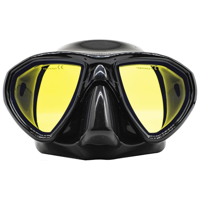 Masque de chasse sous-marine Ergo noir avec verres jaunes miroités Marlin 117850