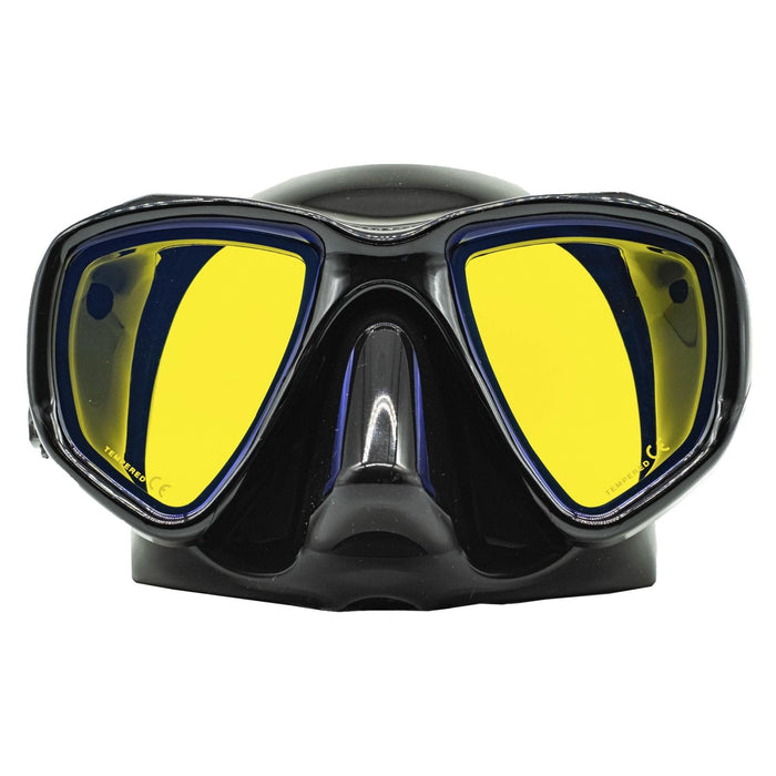 Masque de chasse sous-marine Triton noir avec verres jaunes miroités Marlin 117851