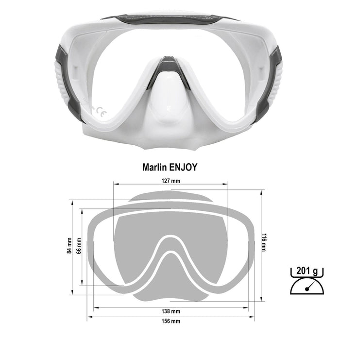 Masque de plongée Enjoy Gris-Blanc Marlin 118128