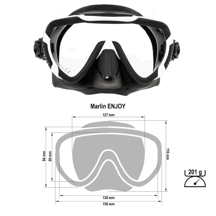 Masque de plongée Enjoy Blanc-Noir Marlin 118129