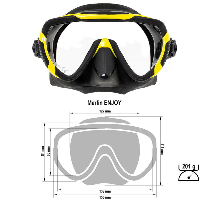 Masque de plongée Enjoy Jaune-Noir Marlin 118130