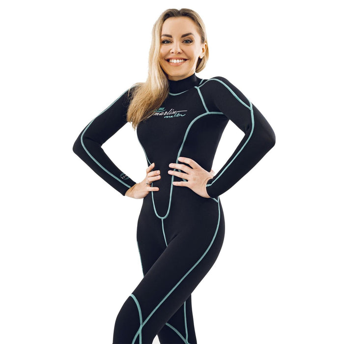 Combinaison de snorkeling Malibu femme 2,5mm noire-bleu aqua taille S Marlin 118319