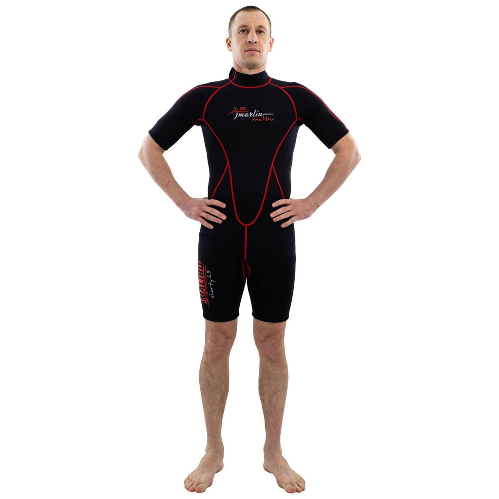 Shorty combinaison Malibu Homme 2.5mm Noir-Rouge Taille XL Marlin 118337