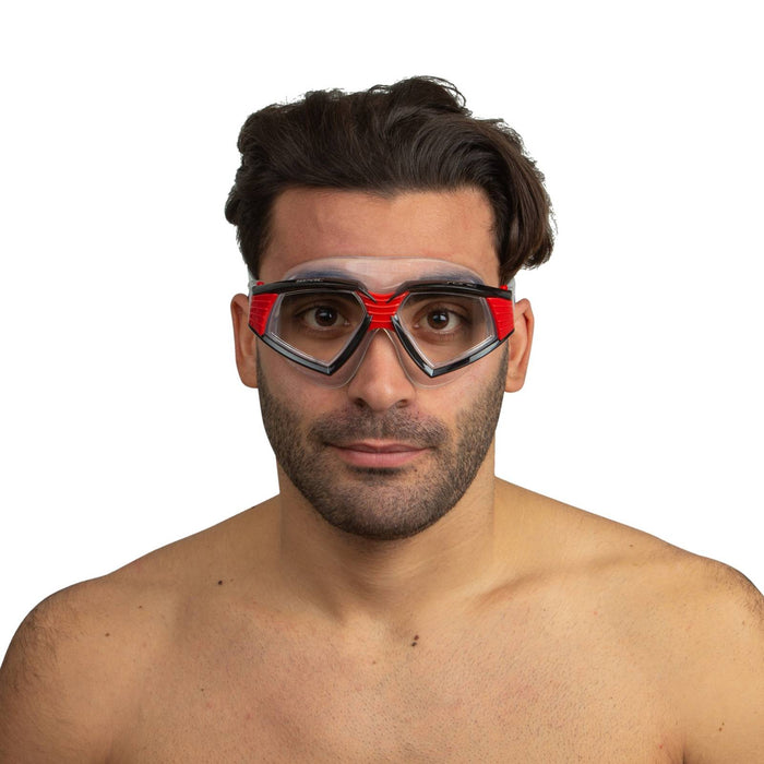 Masque de natation Sonic Noir-Rouge Lentilles Transparentes Seac 152-30NR-SKL