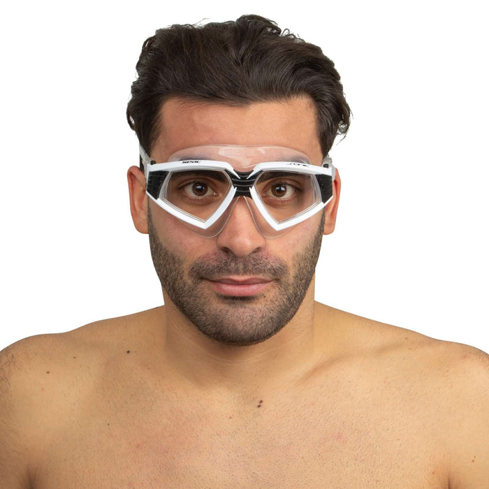 Masque de natation Sonic Blanc-Noir Lentilles Transparentes Seac 152-30WN-SKL