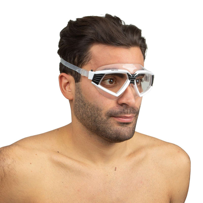 Masque de natation Sonic Blanc-Noir Lentilles Transparentes Seac 152-30WN-SKL