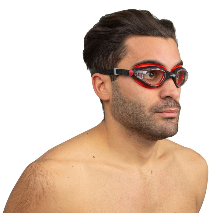 Lunettes de natation Ritmo Noir-Rouge Lentilles Claires Seac 152-37NR