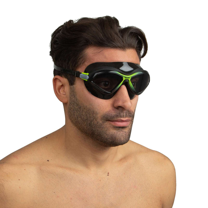 Masque de natation Diablo Noir-Citron Lentilles Fumées Seac 152-50NL-LF