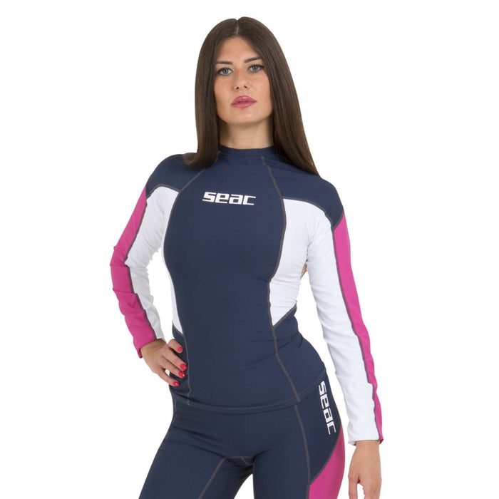 Rash Guard Raa Long Evo Femme Bleu Foncé S Seac 155-1-S