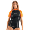 T-shirt Rash Guard T-Sun Court Femme Noir-Orange L Seac 155-16LNO-L
