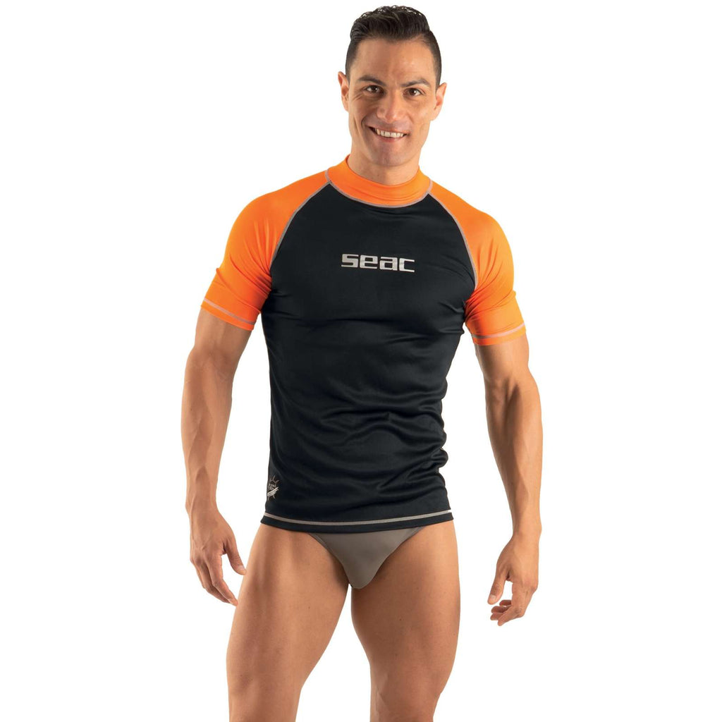 T-shirt Rash Guard T-Sun Court Homme Noir-Orange XXL Seac 155-18-XXL