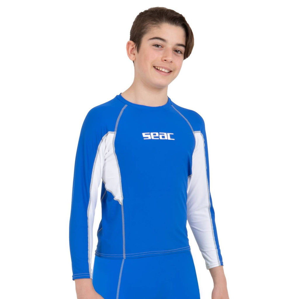 T-shirt Rash Guard Raa Long Enfant Evo Bleu 8 Ans Seac 155-2-8