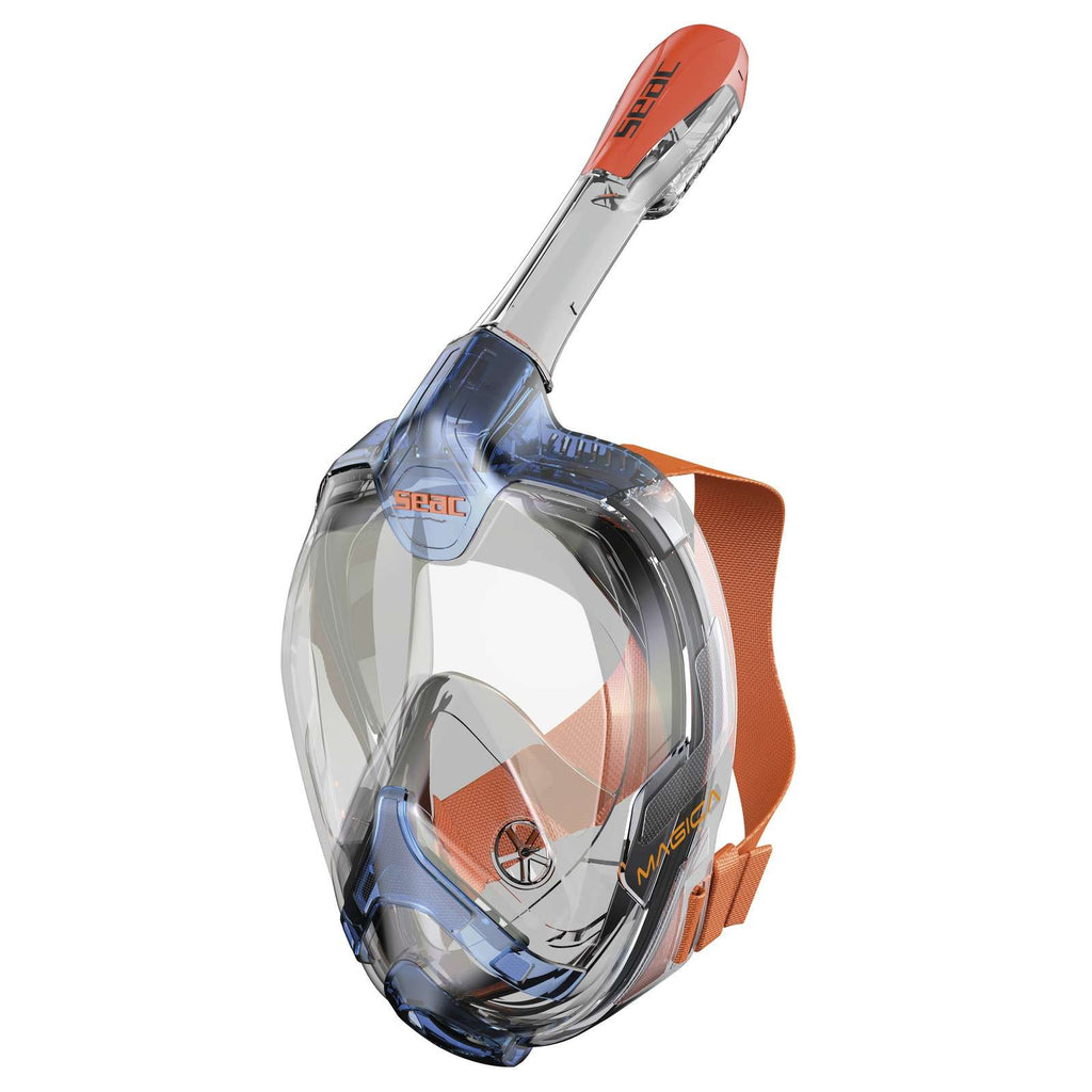Masque de plongée intégral Magica Gris-Bleu-Orange S-M Seac 170-10BO-SLT