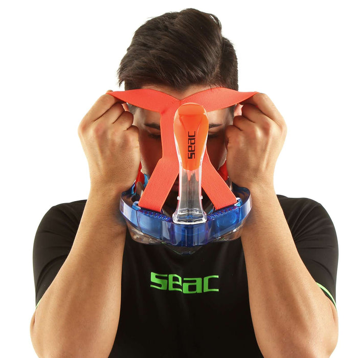 Masque de plongée intégral Magica Gris-Bleu-Orange S-M Seac 170-10BO-SLT
