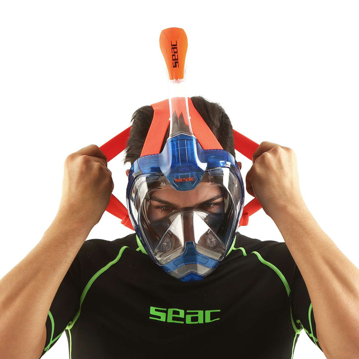 Masque de plongée intégral Magica Gris-Bleu-Orange S-M Seac 170-10BO-SLT