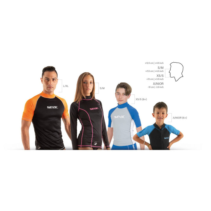 Masque de plongée intégral Libera Noir-Orange S-M Seac 170-6NO-SKL