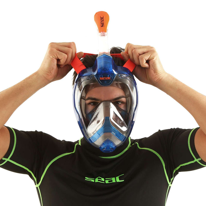 Masque de plongée intégral Magica Gris-Bleu-Orange L-XL Seac 170-9BO-SLT