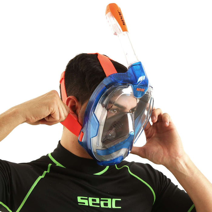 Masque de plongée intégral Magica Gris-Bleu-Orange L-XL Seac 170-9BO-SLT
