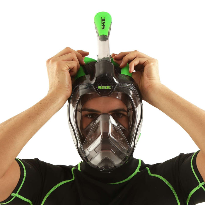 Masque de plongée intégral Magica Gris-Transparent-Lime L-XL Seac 170-9FL-SLT