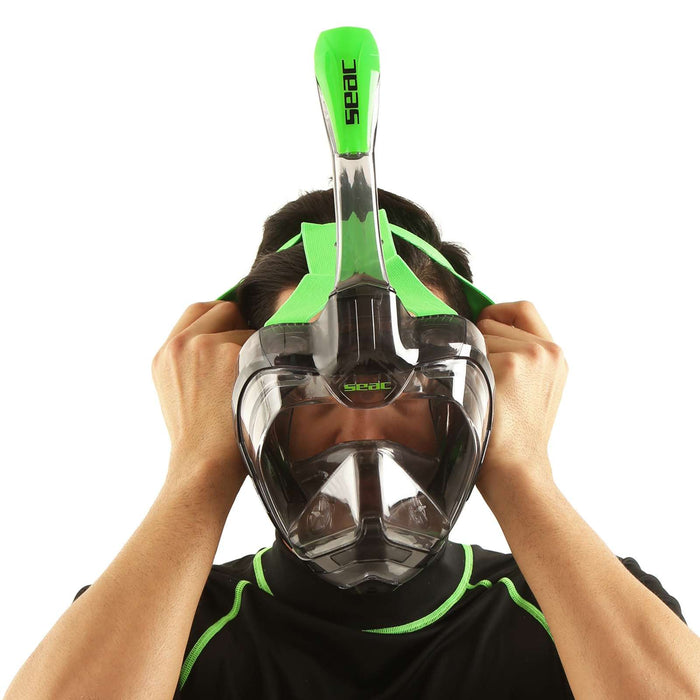 Masque de plongée intégral Magica Gris-Transparent-Lime L-XL Seac 170-9FL-SLT