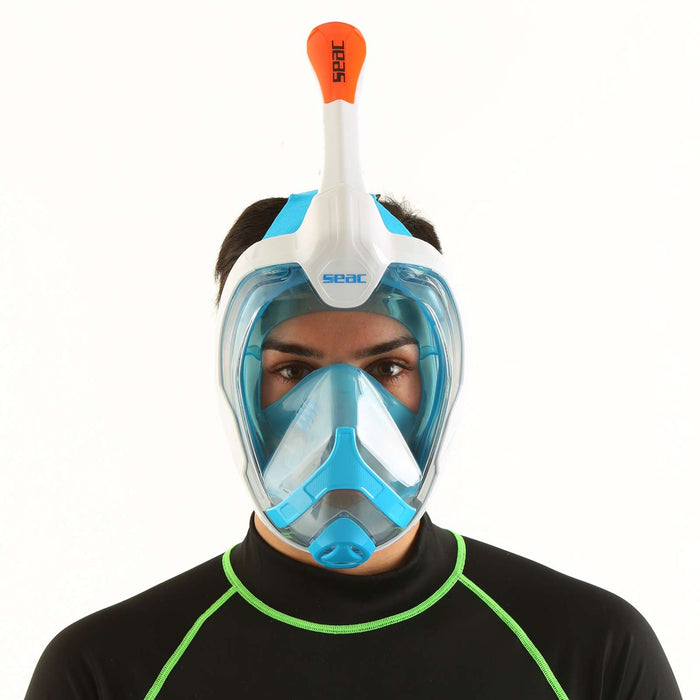 Masque de plongée intégral Magica Blanc-Bleu-Orange L-XL Seac 170-9WO-SLT
