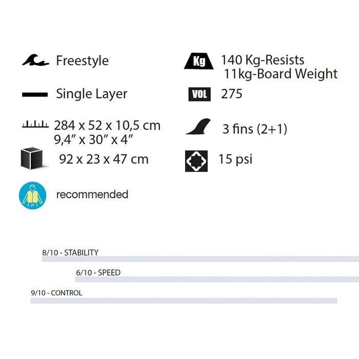 Planche de Paddle Surf Freestyle 9'4" 275l Kohala 1700
