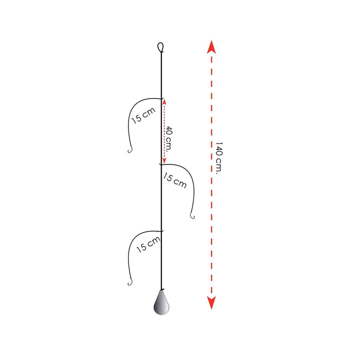 Rigs prêts 3 hameçons et plomb de 20g Expert Predator 2045320