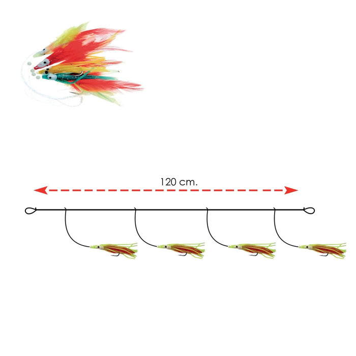RIG Filosa 4 Leurres Poulpe Plumes 7cm Expert Predator 21203