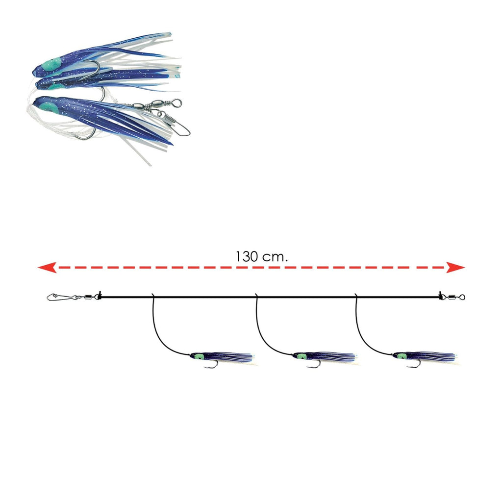 RIG Filosa 3 Leurres Poulpe Pré-montés Multicolores 8cm Expert Predator 21205