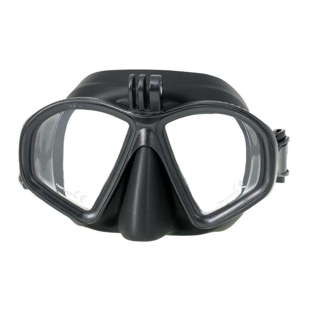 Masque de plongée noir mat avec support pour caméra Marlin 213091