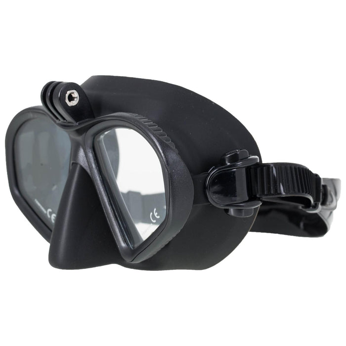 Masque de plongée noir mat avec support pour caméra Marlin 213091