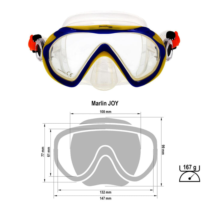 Masque de snorkeling Junior Enfants Bleu-Transparent Marlin 213132