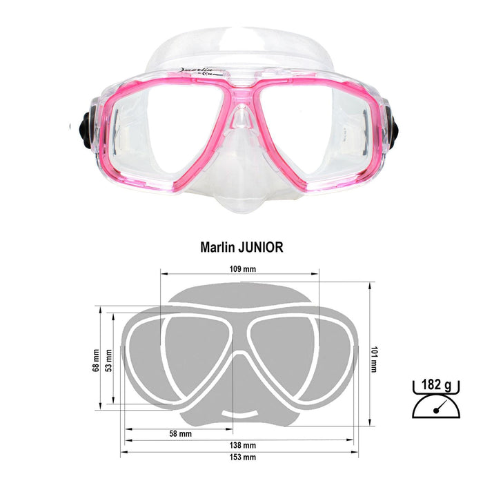 Masque de snorkeling Junior Enfants Rose-Transparent Marlin 213134