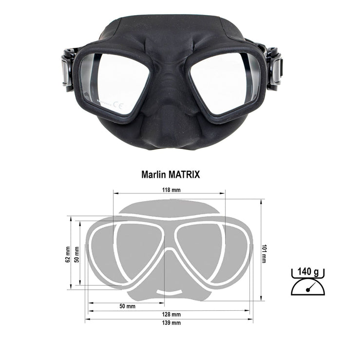 Masque de chasse sous-marine Matrix Noir Marlin 213170