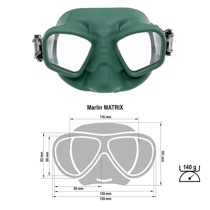 Masque de chasse sous-marine Matrix Vert Marlin 213171